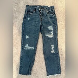 Old Navy Blue Boyfriend Jeans with Distressed Details
